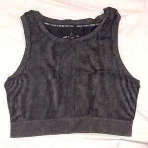 Offline by Aerie Grey Ribbed Sports Bra/Tank!